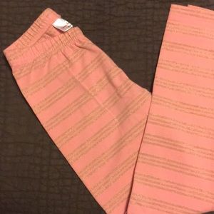 Hanna Anderson leggings EUC pink & gold sz 130